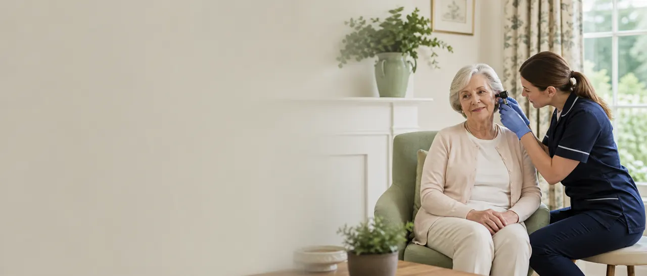 Ear examination during a home visit
