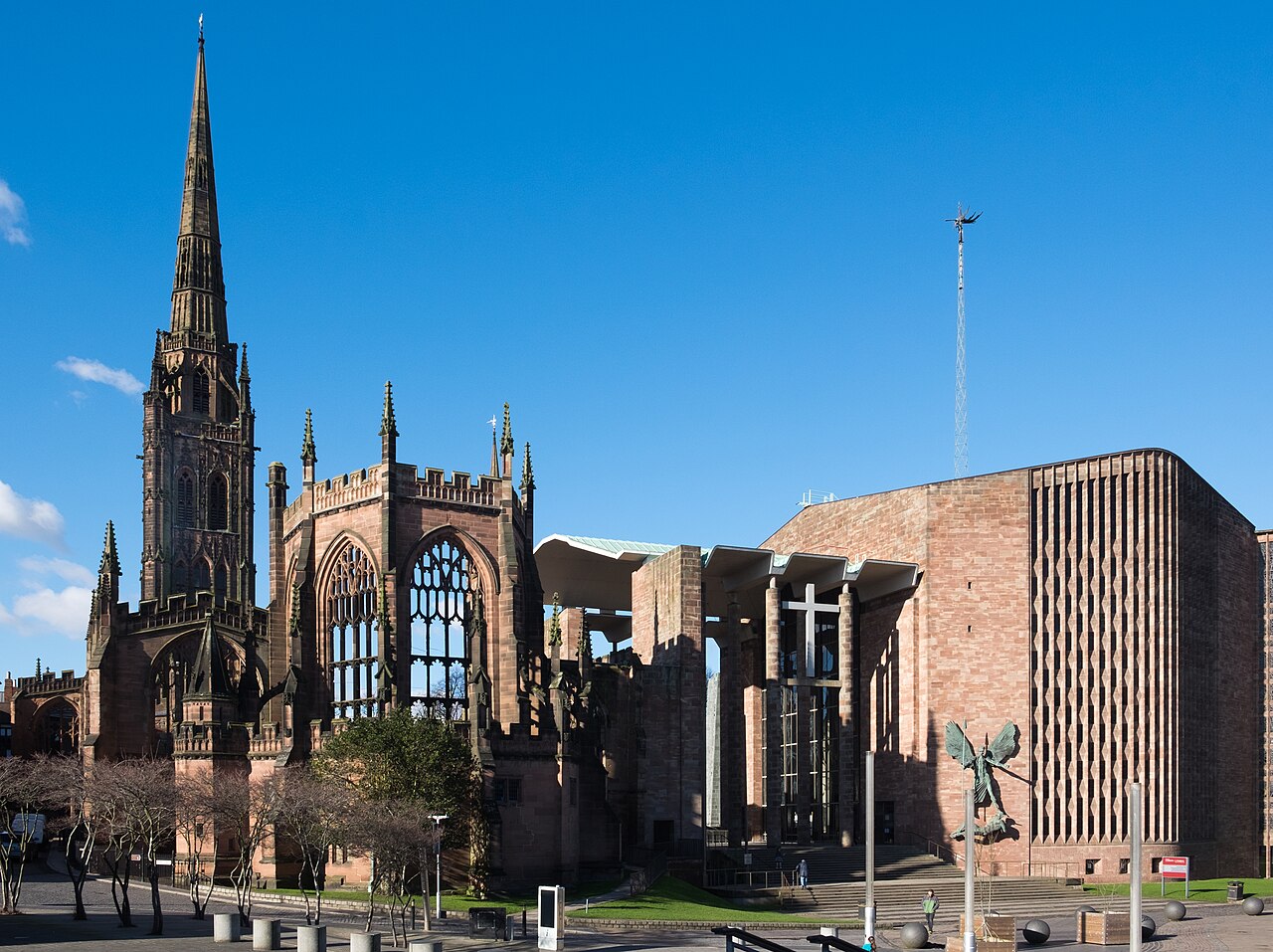 Coventry Cathedral, a familiar landmark in Coventry